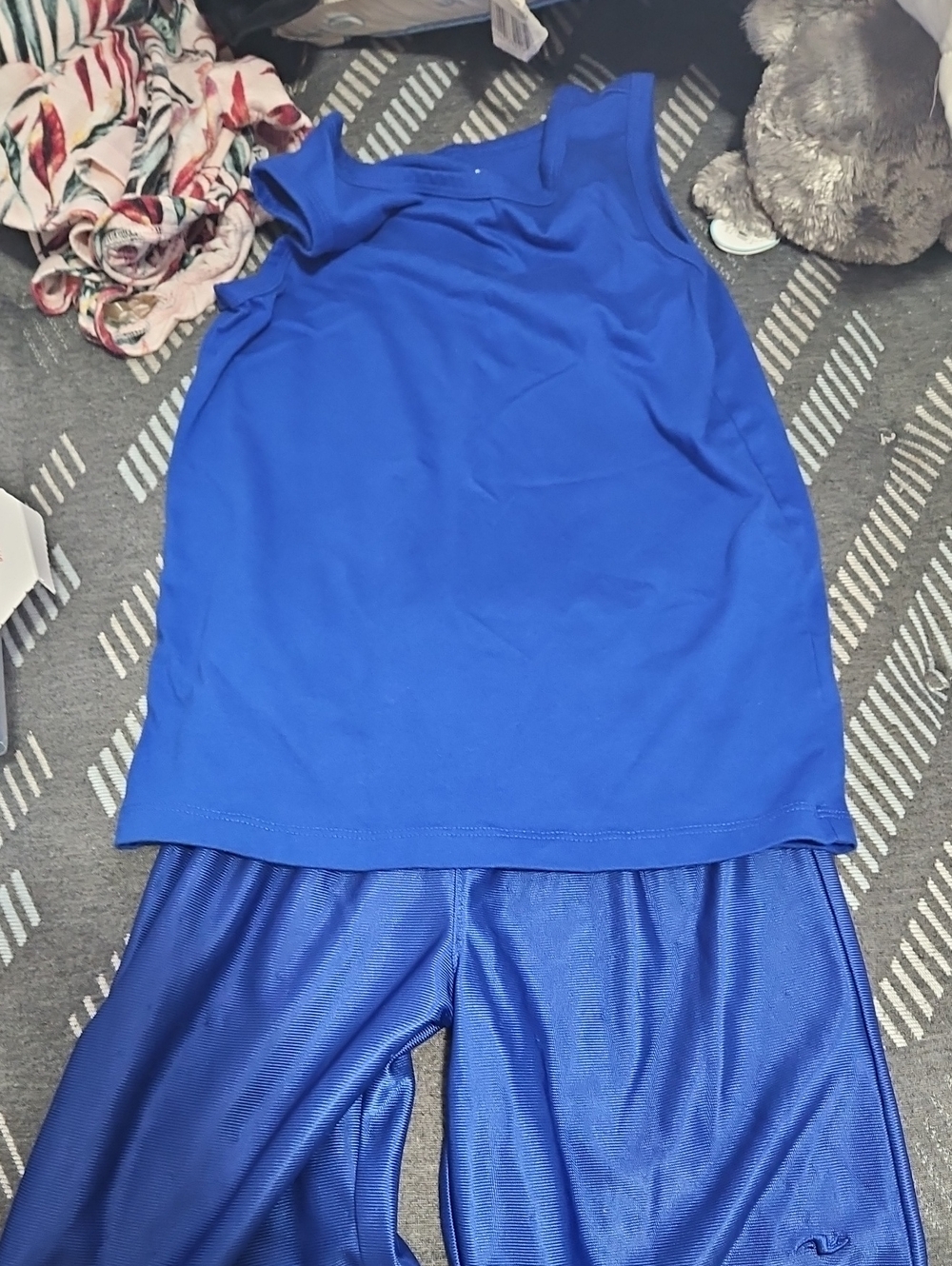 Kids Blue Active Tank Top And Shorts